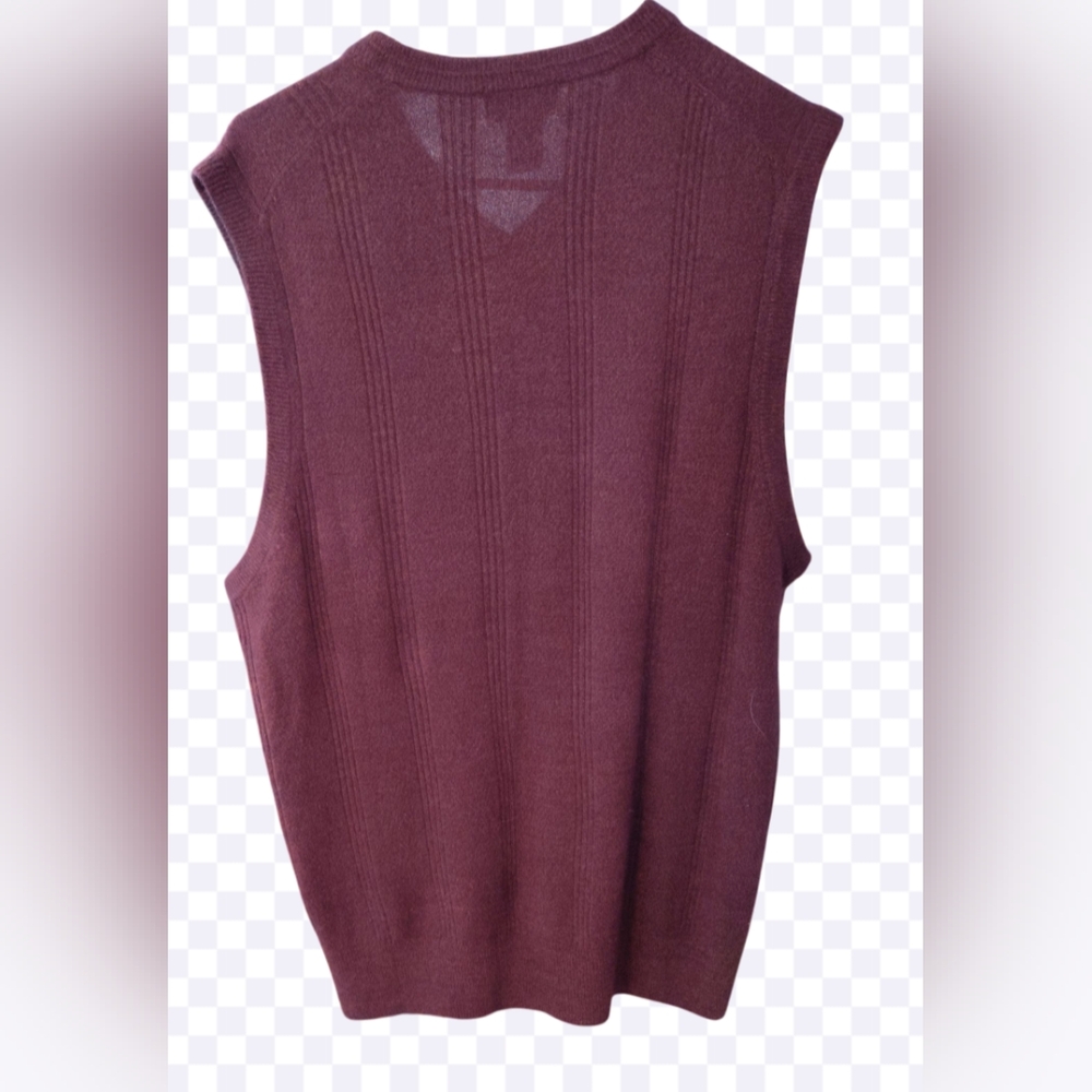 Dockers Maroon Knit Sweater Vest Large  20" PTP 28 Length Fathers Day Gift